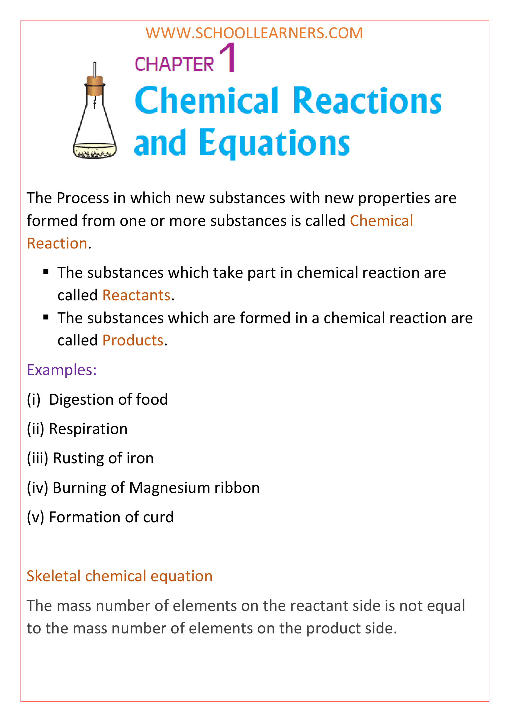 Class 10 Science Chapter 1 Notes Chemical Reactions And Equations ...