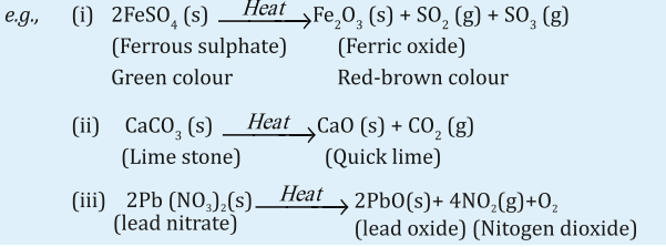 Thermal decomposition Examples